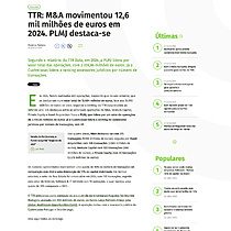 TTR: M&A movimentou 12,6 mil milhes de euros em 2024. PLMJ destaca-se